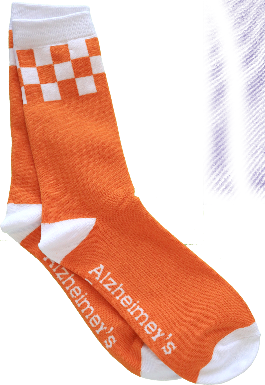 Orange Checkerboard Top Socks